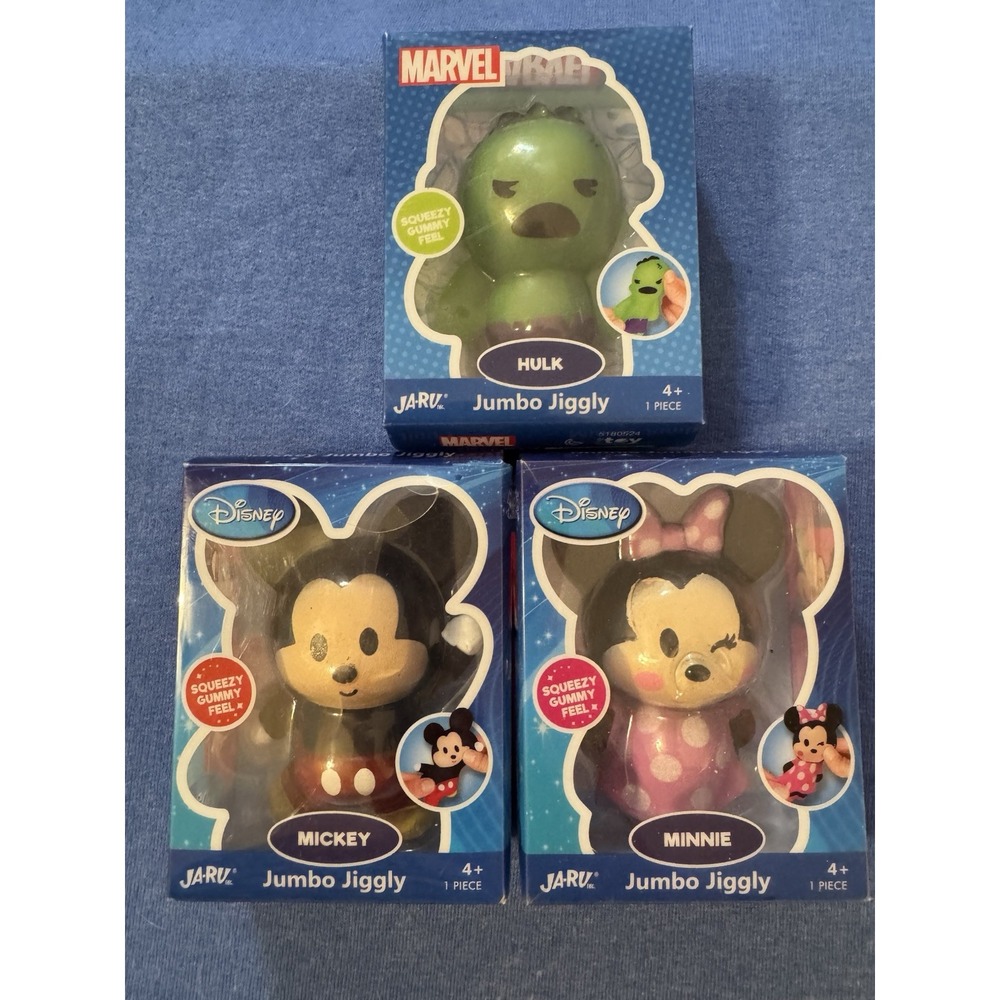 Disney/Marvel Jumbo Jiggly Mickey,Minnie,Hulk Squeeze Toy, NEW, ***SEE PICS